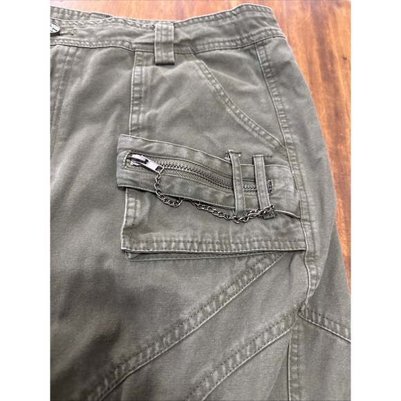 Free Knight Pants Mens 32 Green Cargo Tactical Military Zippers Pockets Chains - Picture 6 of 11